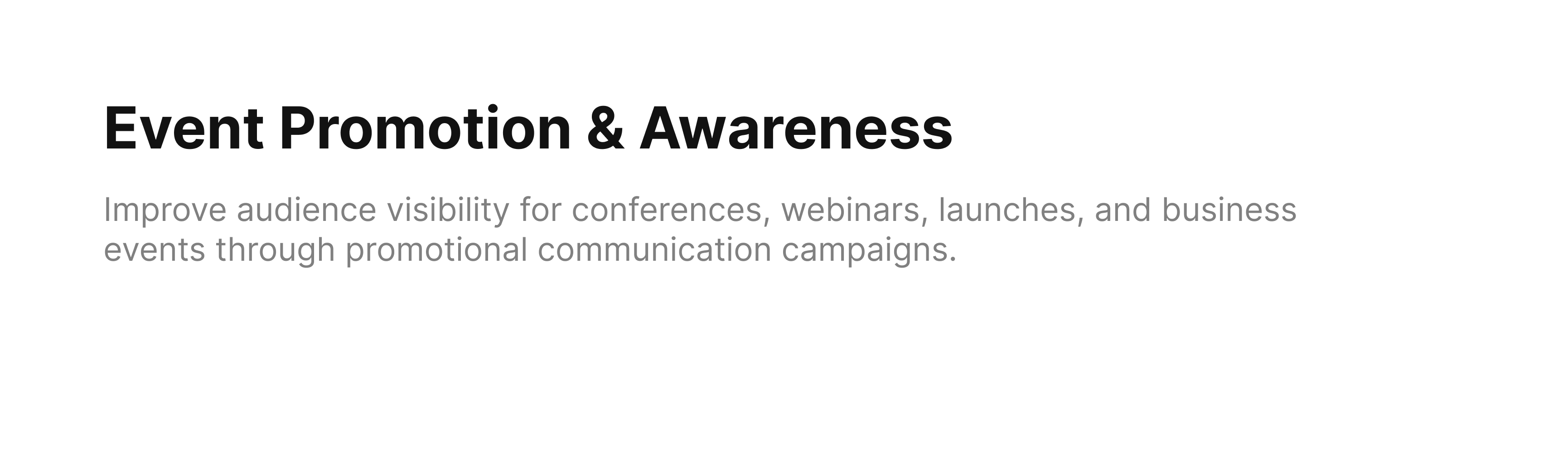 Event Promotion & Awareness
