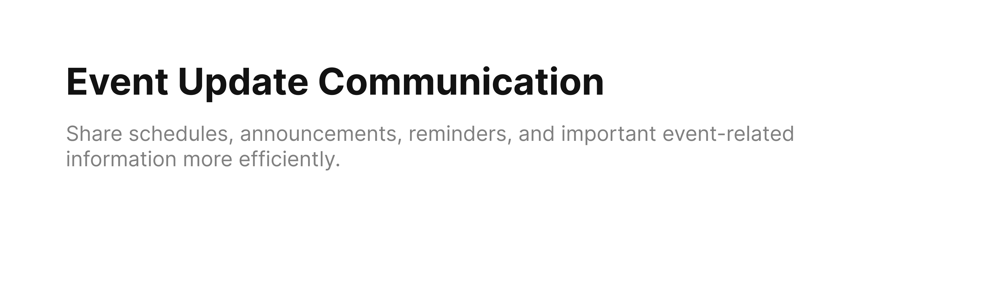Event Update Communication